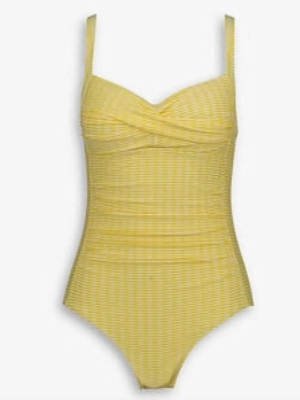 Nip Tuck Yellow Striped One-Piece Swimsuit Size 10
